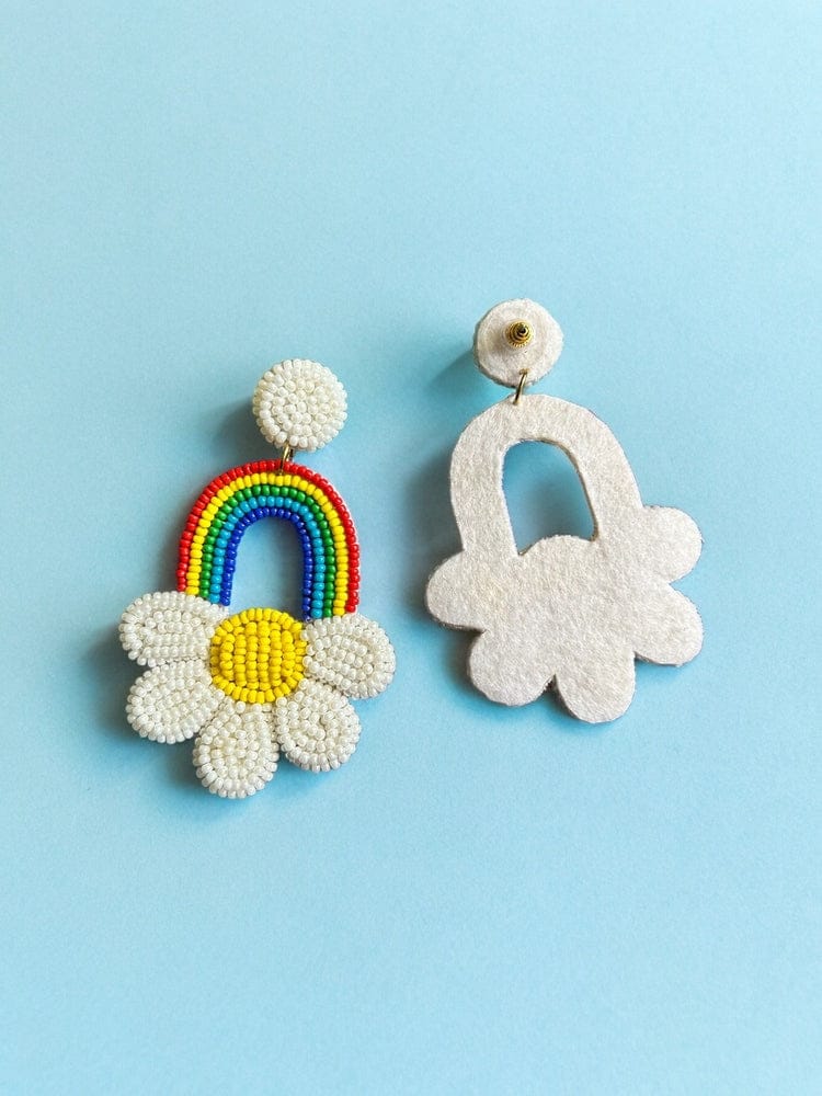 Rainbow Sunshine Handmade Beaded Earrings - Image 9