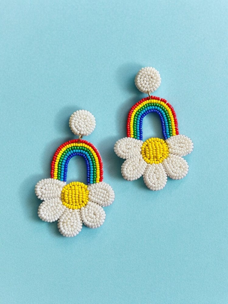 Rainbow Sunshine Handmade Beaded Earrings