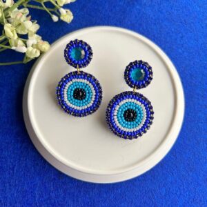 mini Evil Eye Handmade Beaded Earrings